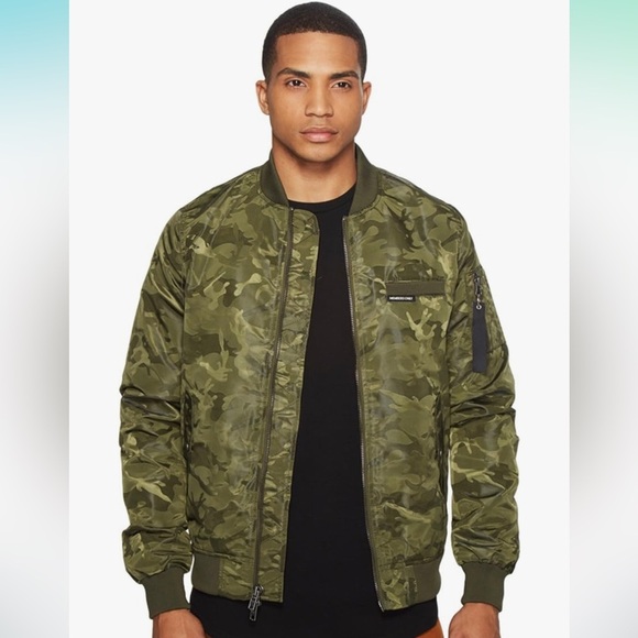 Members Only Olive Camo Ma-1 Bomber Jacket Size S - Picture 1 of 4